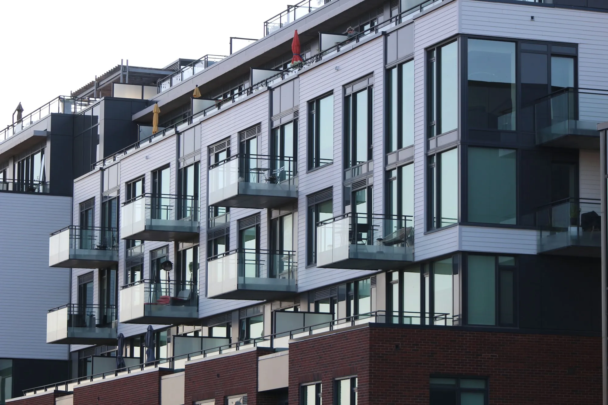 Apartment building with balconies