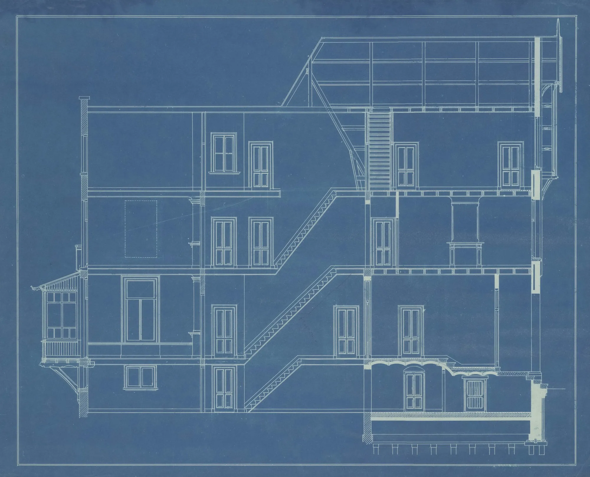 Blueprint section drawing